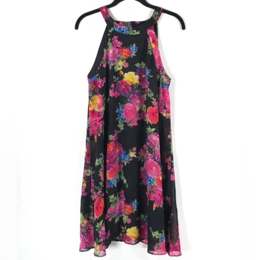 Betsey Johnson Floral Trapeze Swing Sleeveless Dress Lined Size 6 - Picture 2 of 13